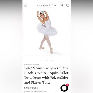 Wish White and Blue Kids Ballet Costume